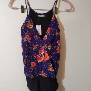 NWT ROAM  Floral V Cut Body Suit